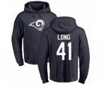 Los Angeles Rams #41 David Long Navy Blue Name & Number Logo Pullover Hoodie