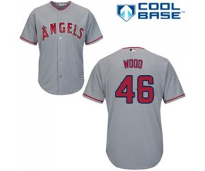 Los Angeles Angels of Anaheim #46 Blake Wood Replica Grey Road Cool Base Baseball Jersey