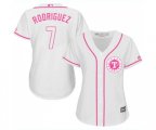 Women's Texas Rangers #7 Ivan Rodriguez Replica White Fashion Cool Base Baseball Jersey