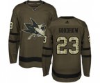 Adidas San Jose Sharks #23 Barclay Goodrow Authentic Green Salute to Service NHL Jersey