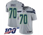 Seattle Seahawks #70 Mike Iupati Grey Alternate Vapor Untouchable Limited Player 100th Season Football Jersey