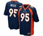 Denver Broncos #95 Derek Wolfe Game Navy Blue Alternate Football Jersey