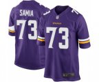 Minnesota Vikings #73 Dru Samia Game Purple Team Color Football Jersey