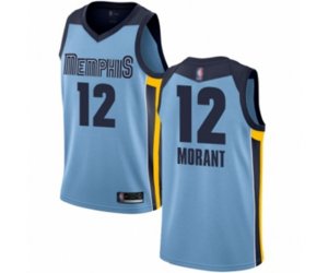 Memphis Grizzlies #12 Ja Morant Swingman Light Blue Basketball Jersey Statement Edition