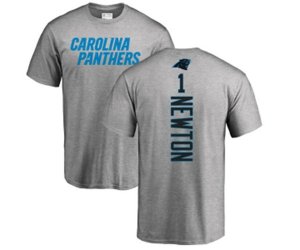 Carolina Panthers #1 Cam Newton Ash Backer T-Shirt
