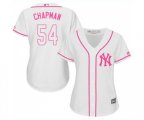 Women's New York Yankees #54 Aroldis Chapman Authentic White Fashion Cool Base Baseball Jersey
