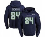 Seattle Seahawks #84 Ed Dickson Navy Blue Name & Number Pullover Hoodie