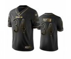 Chicago Bears #34 Walter Payton Limited Black Golden Edition Football Jersey