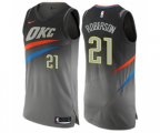 Oklahoma City Thunder #21 Andre Roberson Authentic Gray NBA Jersey - City Edition