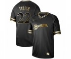 Milwaukee Brewers #22 Christian Yelich Authentic Black Gold Fashion Baseball Jersey
