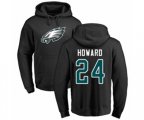 Philadelphia Eagles #24 Jordan Howard Black Name & Number Logo Pullover Hoodie