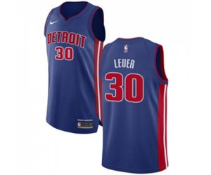 Detroit Pistons #30 Jon Leuer Authentic Royal Blue Road NBA Jersey - Icon Edition