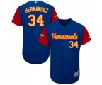 Venezuela Baseball #34 Felix Hernandez Royal Blue 2017 World Baseball Classic Authentic Team Jersey