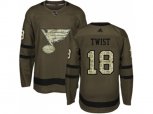Adidas St. Louis Blues #18 Tony Twist Green Salute to Service Stitched NHL Jersey