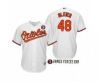 2019 Armed Forces Day Richard Bleier Baltimore Orioles White Jersey