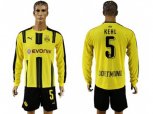 Dortmund #5 Kehl Home Long Sleeves Soccer Club Jersey