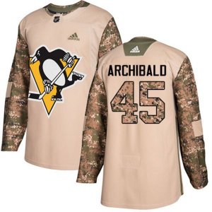 Pittsburgh Penguins #45 Josh Archibald Authentic Camo Veterans Day Practice NHL Jersey