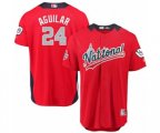 Milwaukee Brewers #24 Jesus Aguilar Game Red National League 2018 MLB All-Star MLB Jersey
