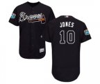 Atlanta Braves #10 Chipper Jones Navy Blue Alternate Flex Base Authentic Collection Baseball Jersey