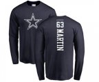 Dallas Cowboys #63 Marcus Martin Navy Blue Backer Long Sleeve T-Shirt