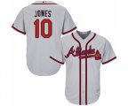 Atlanta Braves #10 Chipper Jones Replica Grey Road Cool Base Baseball Jersey