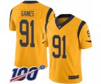 Los Angeles Rams #91 Greg Gaines Limited Gold Rush Vapor Untouchable 100th Season Football Jersey