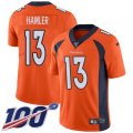 Denver Broncos #13 KJ Hamler Orange Team Color Stitched 100th Season Vapor Untouchable Limited Jersey