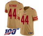 San Francisco 49ers #44 Tom Rathman Limited Gold Inverted Legend 100th Season Football Jersey