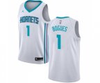 Charlotte Hornets #1 Muggsy Bogues Swingman White NBA Jersey - Association Edition
