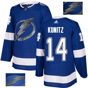 Tampa Bay Lightning #14 Chris Kunitz Authentic Royal Blue Fashion Gold NHL Jersey