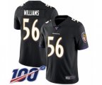 Baltimore Ravens #56 Tim Williams Black Alternate Vapor Untouchable Limited Player 100th Season Football Jersey