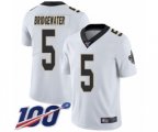 New Orleans Saints #5 Teddy Bridgewater White Vapor Untouchable Limited Player 100th Season Football Jersey