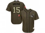Toronto Blue Jays #15 Randal Grichuk Green Salute to Service Stitched MLB Jersey