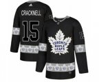 Toronto Maple Leafs #15 Adam Cracknell Authentic Black Team Logo Fashion NHL Jersey