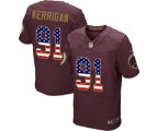Washington Redskins #91 Ryan Kerrigan Elite Burgundy Red Alternate USA Flag Fashion Football Jersey