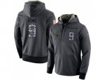 Dallas Cowboys #9 Tony Romo Stitched Black Anthracite Salute to Service Player Performance Hoodie