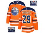 Edmonton Oilers #29 Leon Draisaitl Orange Home Authentic Fashion Gold Stitched NHL Jersey
