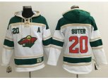 Minnesota Wild #20 Ryan Suter White Sawyer Hooded Sweatshirt Stitched NHL Jersey
