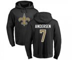New Orleans Saints #7 Morten Andersen Black Name & Number Logo Pullover Hoodie