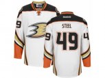 Reebok Anaheim Ducks #49 Sam Steel Authentic White Away NHL Jersey