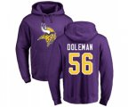 Minnesota Vikings #56 Chris Doleman Purple Name & Number Logo Pullover Hoodie