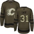 Calgary Flames #31 Eddie Lack Premier Green Salute to Service NHL Jersey