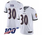 Baltimore Ravens #30 Kenneth Dixon White Vapor Untouchable Limited Player 100th Season Football Jersey