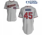 Minnesota Twins #45 Phil Hughes Authentic Grey Road Cool Base Baseball Jersey