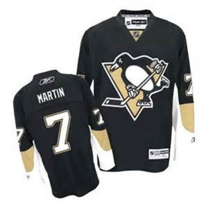 Reebok Pittsburgh Penguins #7 Paul Martin Premier Black NHL Jersey