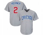 Chicago Cubs Nico Hoerner Replica Grey Road Cool Base Baseball Player Jersey