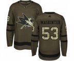 Adidas San Jose Sharks #53 Brandon Mashinter Authentic Green Salute to Service NHL Jersey