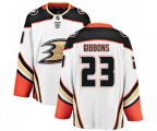 Anaheim Ducks #23 Brian Gibbons Authentic White Away Fanatics Branded Breakaway Hockey Jersey
