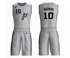 San Antonio Spurs #10 Dennis Rodman Swingman Silver Basketball Suit Jersey Statement Edition
