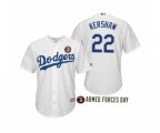 2019 Armed Forces Day Clayton Kershaw Los Angeles Dodgers White Jersey